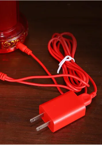 Vista 2 de Lámpara LED retro china simulada llamas estilo vintage retro nostálgico antiguo estilo chino suministros budistas - 1 par Luz roja