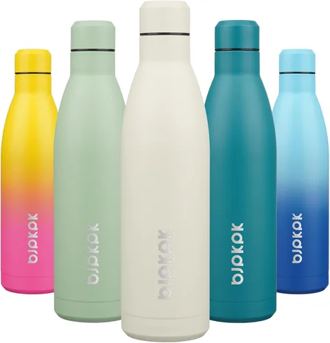 Vista 94 de [Usado] BJPKPK Botella de agua pequeña aislada de 12 onzas, frasco a prueba de A-azul