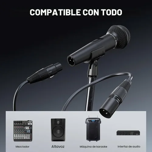 Vista 7 de Phenyx Pro Micrófono vocal dinámico, micrófono cardioide con interruptor de encendido/apagado, cable XLR de 16.4 pies, clip de micrófono, bolsa