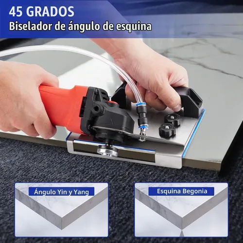 Vista 5 de Herramienta de biselado de azulejos de 45 grados, se adapta a amoladora angular de 100 grados, ajustable 45 Degree Tile Chamfering Tool.