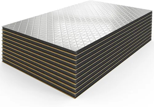 Vista 8 de GOSCHE Alfombrilla de amortiguación de sonido de 197 mil de 16 pies cuadrados, alfombrilla de aislamiento térmico de amortiguación de sonido