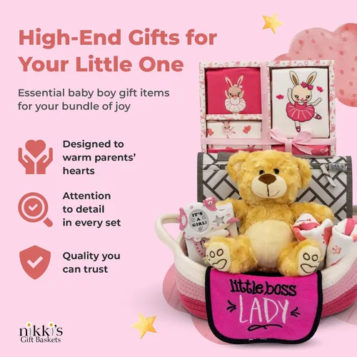 Vista 4 de Welcome Home Precious Baby Gift Set Set de regalo para bebé recién nacida con artículos esenciales para bebés Regalo para futuras mamás