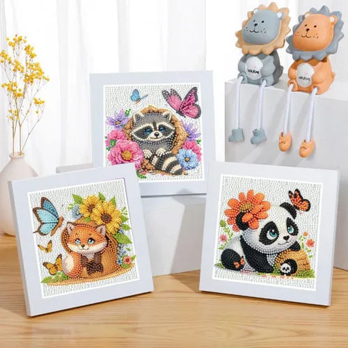 Vista 2 de Kits de Arte de Diamantes para Niños - Paquete de 4 Pinturas de Arte de Diamantes para Niños - Artes y Manualidades para Niños de 8 a 12 Años