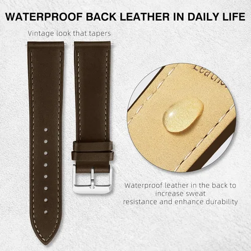 Vista 24 de Ritche Correa de reloj de cuero de liberación rápida para hombres y mujeres, correa de reloj de 0.79 pulgadas, 0.78 pulgadas, 0.86 pulgadas