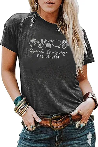 Vista 7 de Camiseta de patólogo del habla y lenguaje para mujer, SLP, camisetas de terapia del habla, camisetas de concienciación sobre el autismo