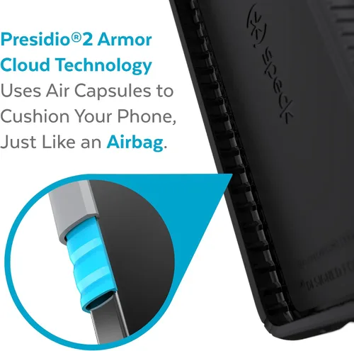 Vista 3 de Speck Productos Funda Presidio2 Grip Samsung Galaxy S22, bisel elevado, Negro/Negro/Blanco