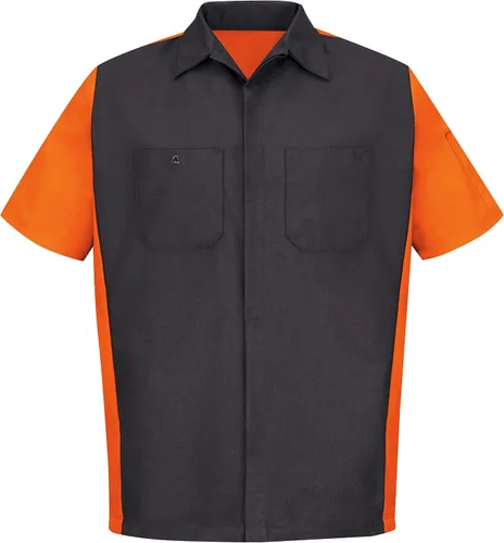Vista 3 de Red Kap Men's Short Sleeve Two-Tone Crew Shirt