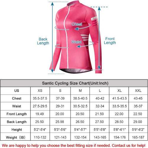 Vista 4 de Santic Camiseta de ciclismo de manga larga para mujer, chaqueta de bicicleta con bolsillos
