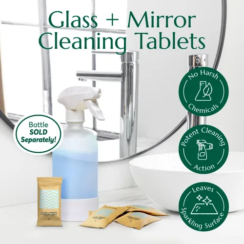 Vista 2 de CLEANOMIC Paquete de tabletas de limpieza de vidrio y espejo y lata para tabletas