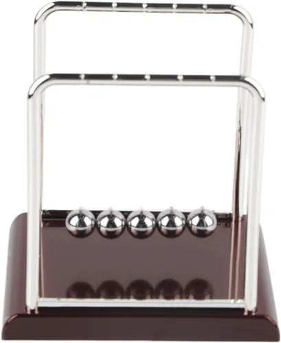 Vista 5 de Square Shape Balance Pendulum Ball Toy, Newton Cradle with Solid Metal Balls, Physics Toy for Office Desk Table Decoration, Stress Relief Gift