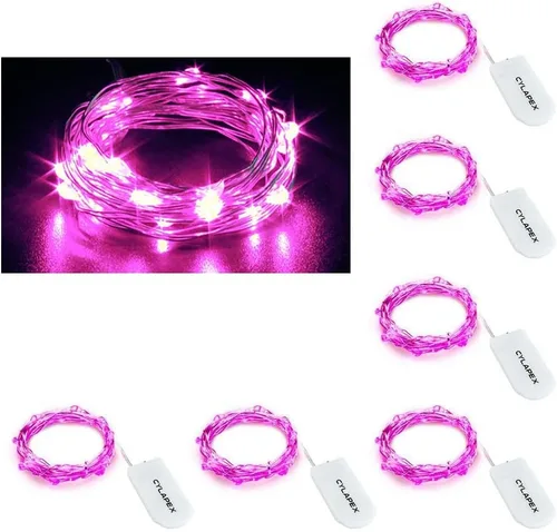 Vista 14 de Tira de luces led rutilantes con 20 luces de hadas led micro Cylapex, en cable de cobre revestido de plata de 3.3 pies, funciona con dos