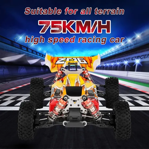 Vista 3 de GoolRC WLtoys 144010 - Autos RC sin escobillas para adultos, auto de control remoto a escala 1:14, carreras de alta velocidad, auto de deriva RC