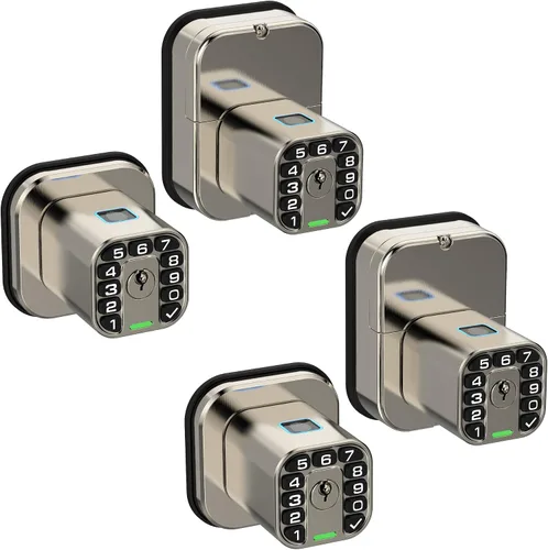 Vista 9 de IU53 Cerradura de puerta con huellas dactilares y teclado de doble cara, biométrica para todo clima, completamente impermeable con códigos de doble