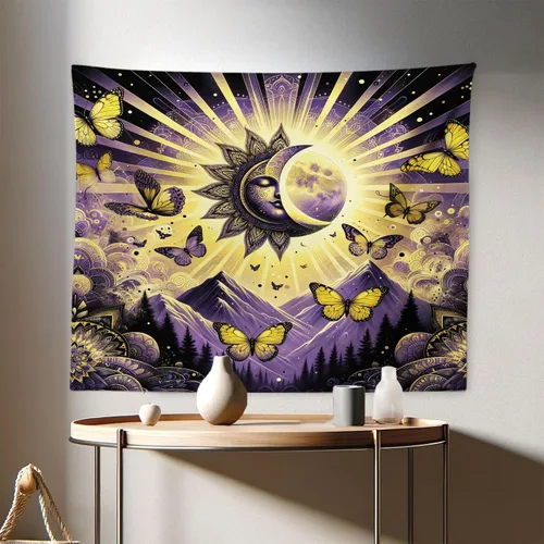 Vista 30 de Ambesonne colección de decoración del hogar, tapices de pared para recámara, sala de estar, recámara, multicolor 2-Verde oscuro Arena Marrón
