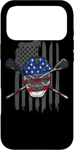 Vista 21 de iPhone 11 bandera estadounidense lacrosse Player Tee Lacrosse Portero caso