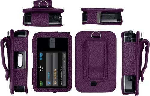 Vista 8 de Funda de cuero con protector de pantalla para bomba de insulina tándem tándem t:Slim X2 (marrón-A)