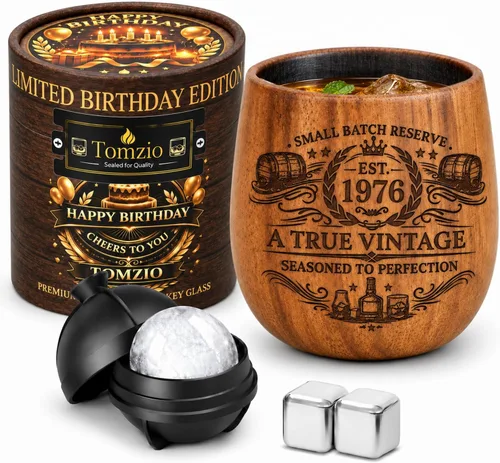 Vista 11 de Regalos de 70 cumpleaños para hombres, juego de vasos de whisky