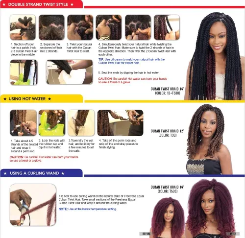 Vista 2 de Freetress Equal trenzas de pelo sintético de doble hebra, estilo cubano, trenzado de 16 pulgadas