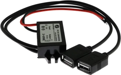 Vista 3 de E-Outstanding Módulo convertidor de CC de 12 V a 5 V 3 A 15 W regulador reductor convertidor de corriente de coche con doble cable USB DC Buck