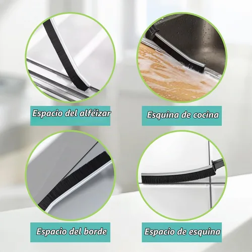 Vista 4 de 9 piezas de cepillo de limpieza de hendiduras, cepillo de huecos de baño, herramientas de limpieza de ranura de mano, herramienta de cepillo