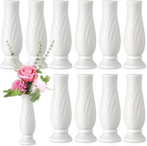 Vista 13 de Didaey Paquete de 10 jarrones de plástico compuesto a granel, pequeños jarrones florales bohemios para ramo de flores secas, centros de mesa