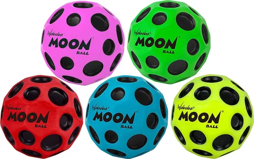 Vista 2 de Waboba Moon Ball - Paquete de 5 unidades, rebota fuera de este mundo, diseño original patentado, cráteres hacen sonidos pop, fácil de agarrar