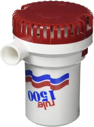 Vista 2 de Rule Bomba de agua de alto rendimiento de 1500 GPH, 24 voltios para barcos, bomba de sentina con interruptor de presión, bomba sumergible e