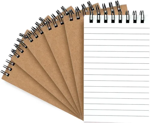 Vista 7 de Paquete de 8 cuadernos de bolsillo en espiral de 3 x 5 pulgadas, bloc de Negro