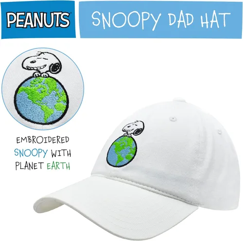 Vista 4 de Peanuts Snoopy Dad Hat, Adult Baseball Cap with Curved Brim