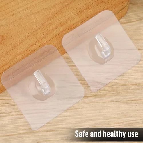 Vista 7 de COMNICO Paquete de 12 Ganchos Adhesivos de Plástico Transparente Impermeables Resistentes Pegajosos para Pared Techo Puerta Ventana Gancho