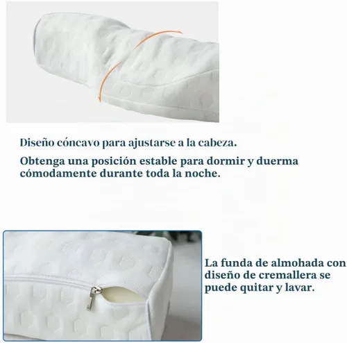 Vista 4 de Almohada cervical para el cuello para aliviar el dolor de dormir, almohada cervical de espuma viscoelástica para aliviar el dolor de cuello rígido