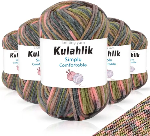 Vista 104 de 50g (1x50g) Hilo Acrílico para Crochet y Tejido, Hilo Degradado Colorido, 1 Rollo de Madejas, Hilo Acrílico Multicolor, Perfecto para Proyectos