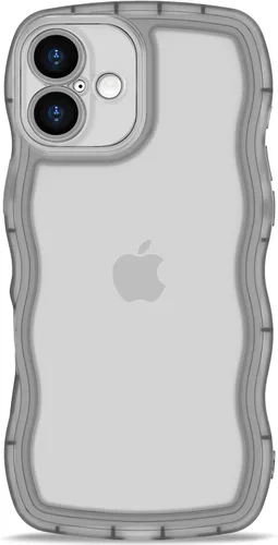 Vista 152 de Anuck Funda para iPhone 13 Pro con borde ondulado, diseño trasero transparente, agarre antideslizante, forma de marco rizado ondulado, a prueba