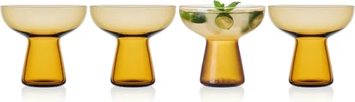 Vista 6 de Mikasa Phoebe Margarita - Juego de 4 vasos de cóctel, color ámbar