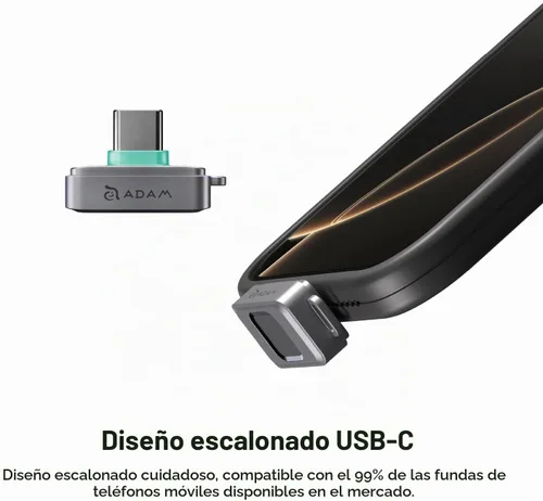 Vista 9 de ADAM ELEMENTS iKlips S USB-C Nano Touch 256 GB Unidad flash externa SSD cifrada por huellas dactilares, almacenamiento portátil para iPhone 15/16/17