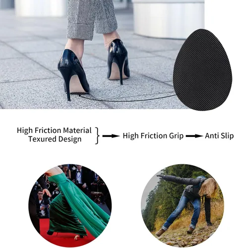 Vista 2 de Empuñaduras para zapatos en la parte inferior de los zapatos, almohadillas antideslizantes autoadhesivas, gominolas de silicona para zapatos 3 pares