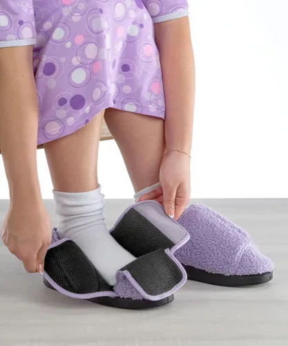 Vista 5 de Silvert's Adaptive Clothing & Footwear Womens Double-Extra Wide Easy Closure Slipper for Seniors