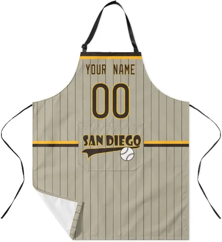 Vista 16 de ANTKING Custom Apron with Pocket Custom Any Name and Any Number Gifts for Dad Men Fans