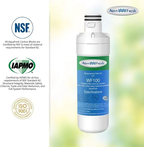 Vista 5 de Aqua Fresh WF100 - Filtro de agua para refrigerador LT1000p de repuesto compatible con LG LT1000P, LT1000PC, LT1000PCS, ADQ74793501, ADQ74793502