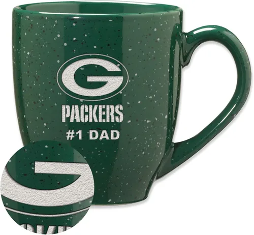Vista 25 de Rico Industries NFL Football #1 Dad 16 oz Team Color Laser Engraved Ceramic Coffee Mug