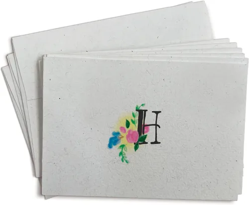 Vista 21 de Sugartown Greetings Tarjetas de notas con monograma floral - 24 tarjetas de notas de papelería con sobres (letra A)