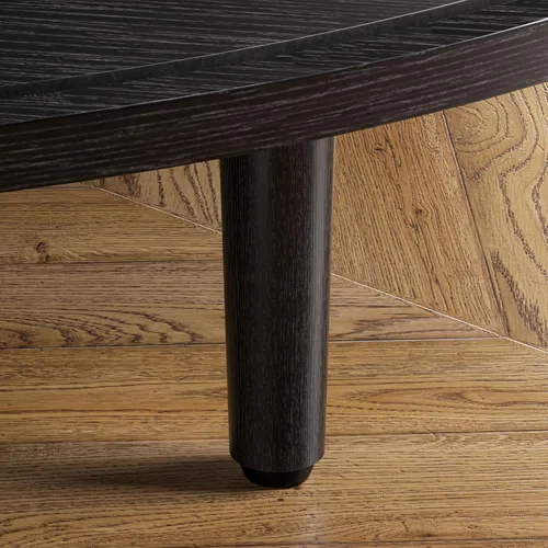 Vista 8 de Round Coffee Table, 31.5" Fluted Center Table with Storage, Lift-Top Coffee Table with Adjustable Footpads, Sliding Door, Mid-Century Modern Center