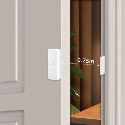 Vista 2 de Sensor de puerta y ventanas, compatible con el sistema de alarma GRSICO para el hogar para negocios en el hogar, alerta antirrobo necesita HUB