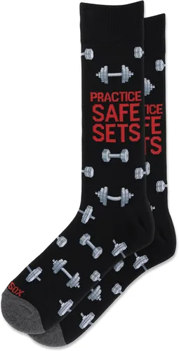 Vista 7 de Hot Sox Calcetines deportivos y atléticos divertidos para hombre, paquete de 1 par, regalos de moda novedosos y divertidos Por encima del par
