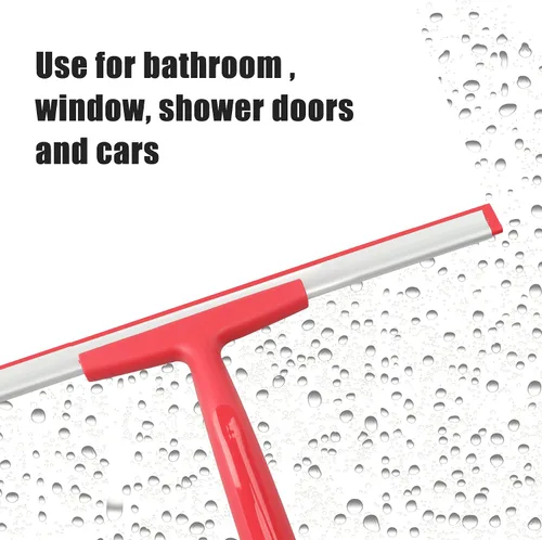 Vista 2 de CLEANHOME Limpiacristales de ventana para exteriores, con mango largo telescópico de aluminio de 54 pulgadas para puertas de ducha, baño, ventanas