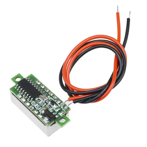 Vista 6 de 10 piezas Mini Medidor de Voltaje Digital DC 2.5~30V 0.28" 2 Cables Voltímetro Digital Medidor Probador Pantalla LED Verde para Montaje en Panel