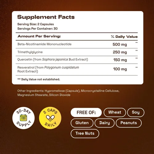Vista 7 de Suplemento NMN de 1000 mg, NMN liposomal 4 en 1 1000 mg orgánico puro para suplemento NAD+ con quercetina, TMG, alternativa a NMNH, apoya la energía