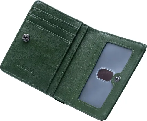 Vista 17 de Alldaily Billetera pequeña RFID para mujer, compacta y delgada, plegable, con bolsillo de viaje, mini cartera para damas, Beige