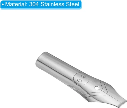 Vista 4 de PATIKIL Pluma estilográfica de repuesto de 0.118 pulgadas de ancho, paquete de 10 puntas de caligrafía de acero inoxidable 304 para dibujar