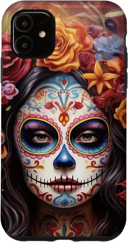 Vista 8 de iPhone 16 La Catrina Mujeres Dia De Los Muertos Latina Sugar Skull Case